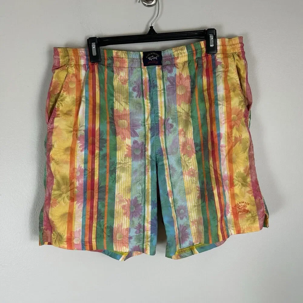 Paul & Shark Yachting Swim Trunks Mens 2XL Floral Colorful Board Shorts